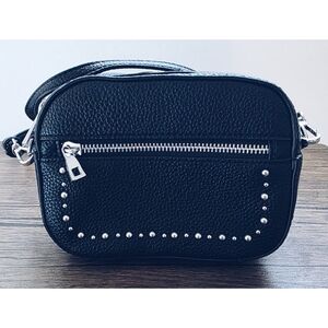 Zara Black Studded Faux Leather Crossbody & Belt Bag
